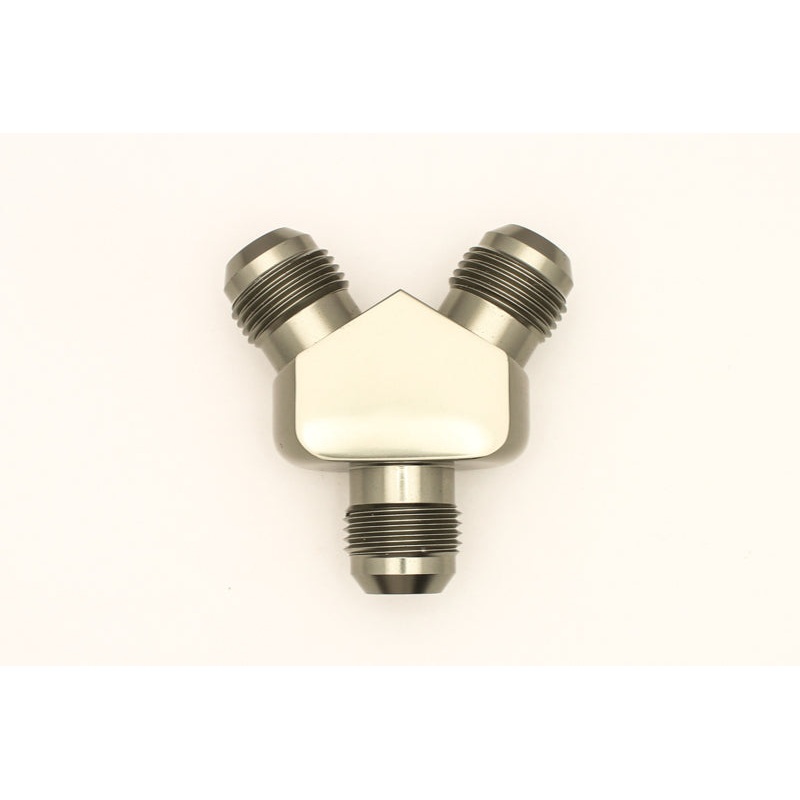 DeatschWerks 10AN Male Flare + 10AN Male Flare To 10AN Male Flare Y-Block Fitting