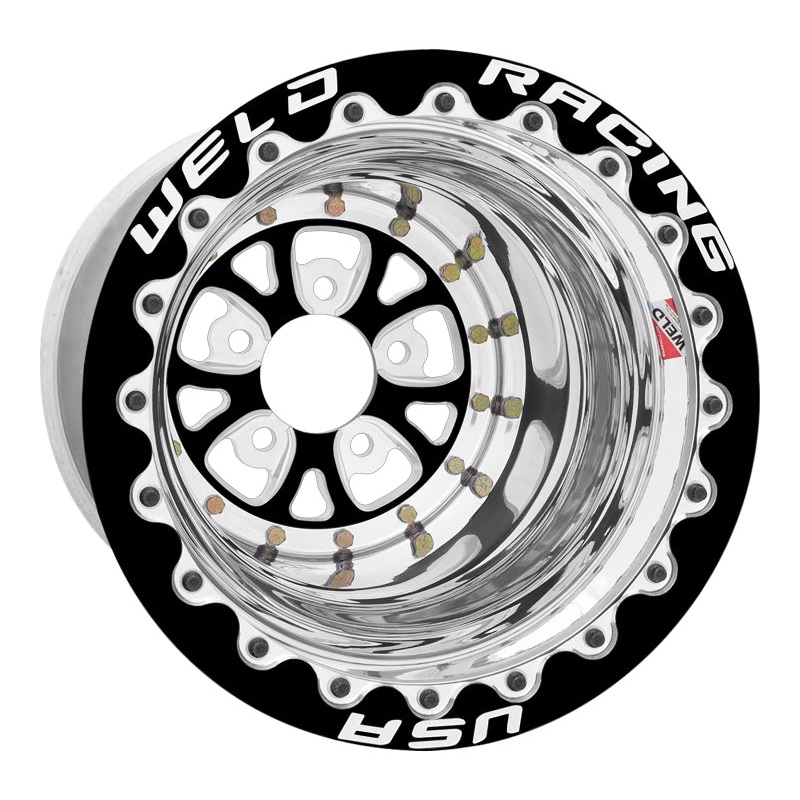 Weld V-Series 15×15 / 5×4.5 BP / 5in. BS Black Wheel – Black Double Beadlock