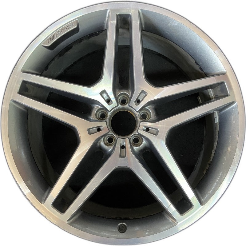 21″ MERCEDES GLE-CLASS 18 166 Type SUV VIN D 4th digit GLE43 21×9 machined face with black pockets tapered spoke Original OEM Wheel Rim