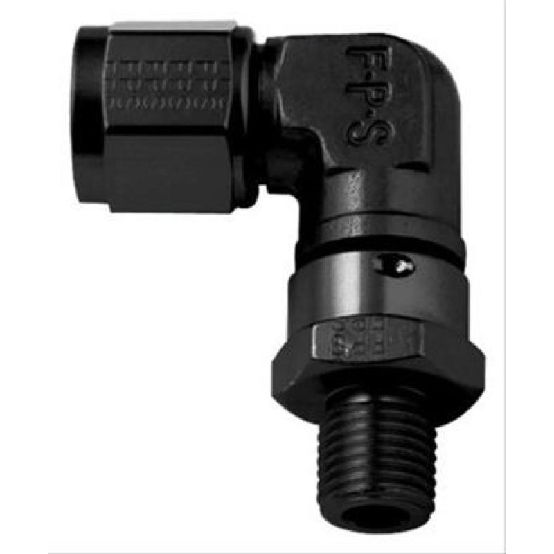 Fragola -12AN Female Nut x 1 1/16-12 (12) O-Ring 90 Degree Swivel – Black