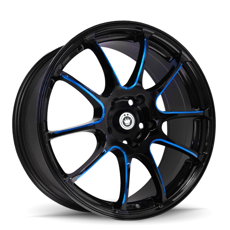 Konig Illusion 18×8 5×114.3 ET45 Black/Ball Cut Blue