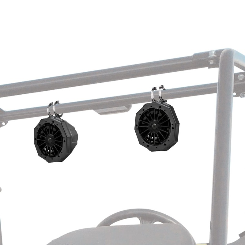 Universal 6.5″ Speaker Cage Swivel Pods with 1.75 to 2″ Mounting Clamps by Kemimoto