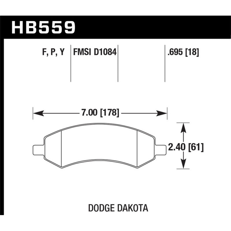 Hawk 06-16 Dodge RAM 1500 / 06-10 Mitsubishi Raider Super Duty Front Brake Pads