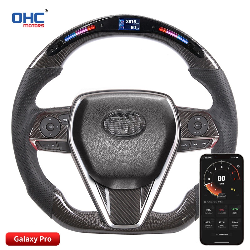 OHC Motors Led Light Up Steering Wheel  for Toyota Camry Corolla RAV4 2018 2019 2020 2021 +