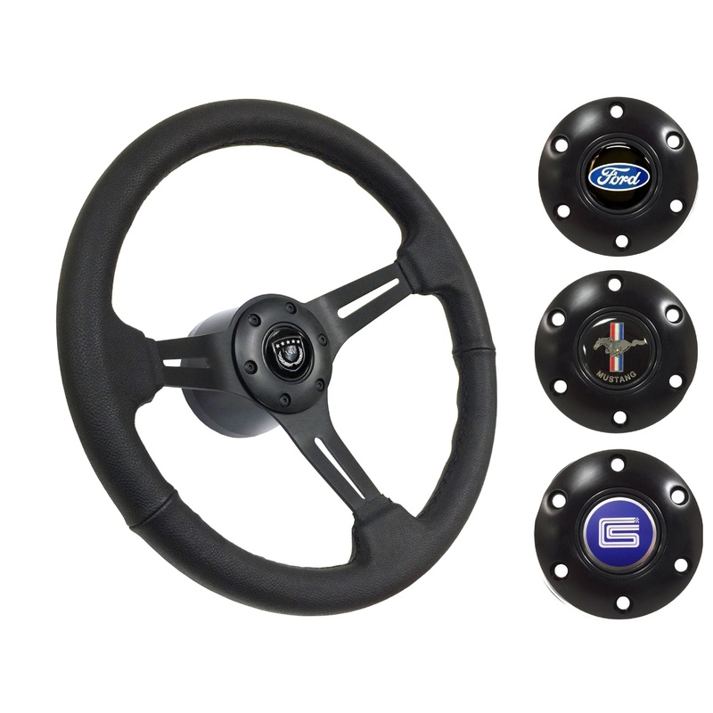 1968-78 Ford Mustang Steering Wheel Kit | Black Leather