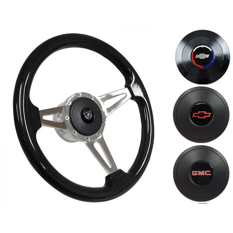 1974-94 Chevy Truck, GMC Steering Wheel Kit | Black Ash Wood | ST3077