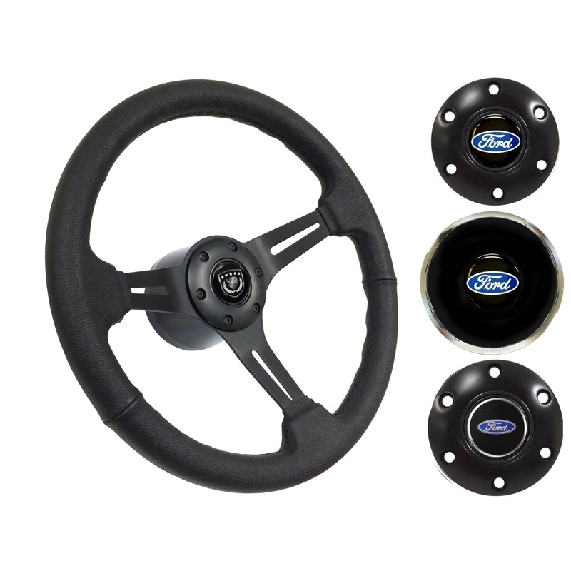 1968-78 Ford Fairlane Steering Wheel Kit | Black Leather | ST3060BLK