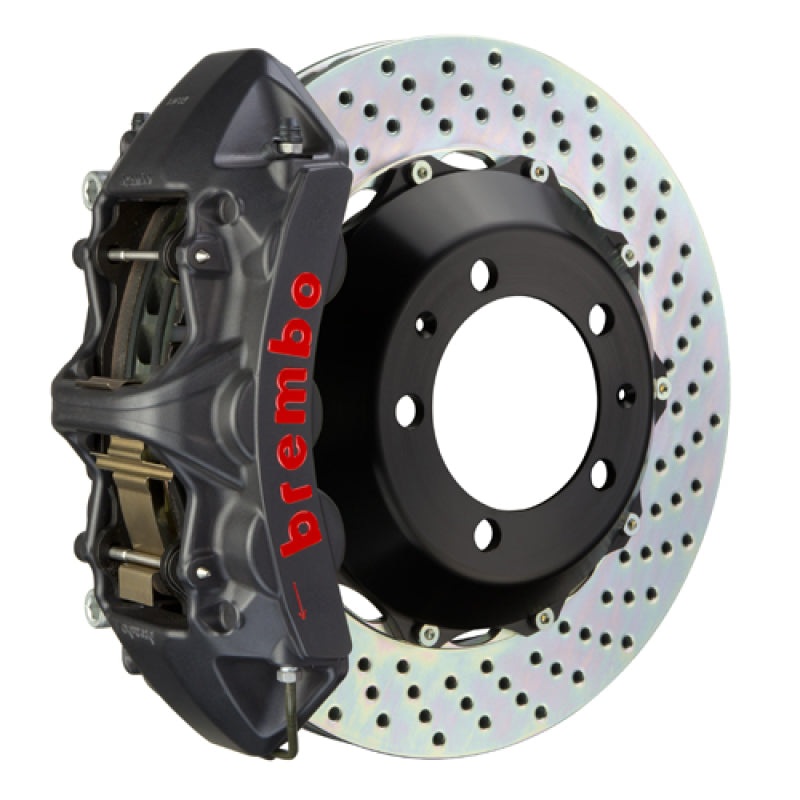 Brembo 12-19 Range Rover Evoque Front GTS BBK 6 Piston Cast 380×32 2pc Rotor Drilled-Black HA