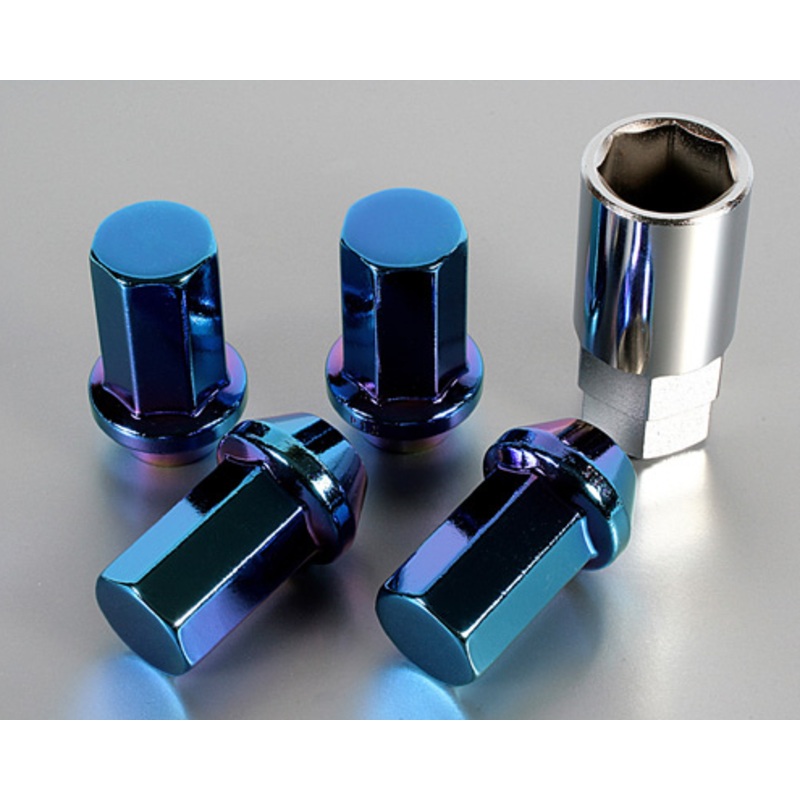 Project Kics Heptagon Caliber 24 Lug Set 12×1.50 Titanium Blue (20 Piece Kit)