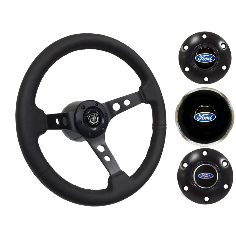 1967-69 Ford Galaxie Steering Wheel Kit | Black Leather | ST3094BLK