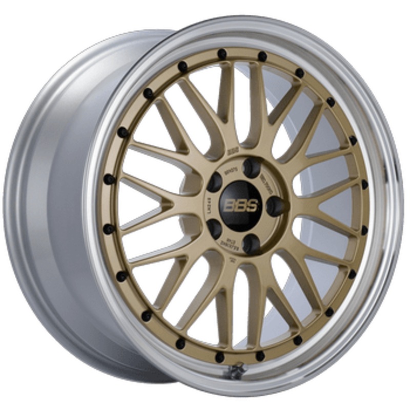 BBS LM 18″ 5×114.3 Diamond Gold Center Diamond Cut Lip