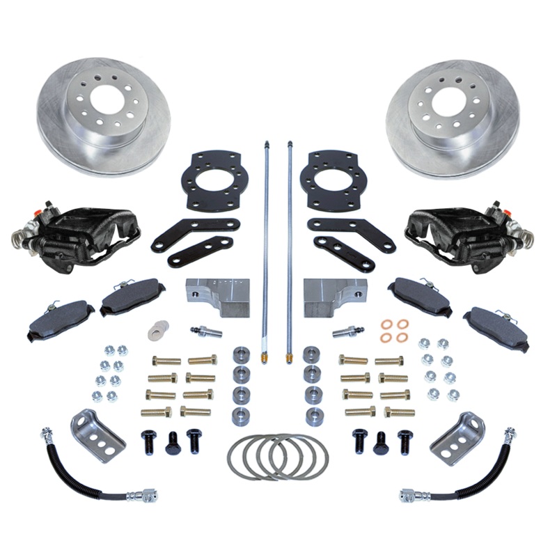 New Direct Fit Rear Drum to Disc Brake Conversion Kit W/Rotors. Black A125-3BK
