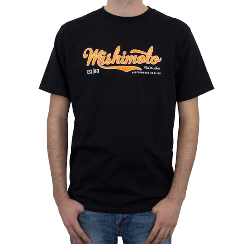 Mishimoto Mens Athletic Script Black T-Shirt – X-Large