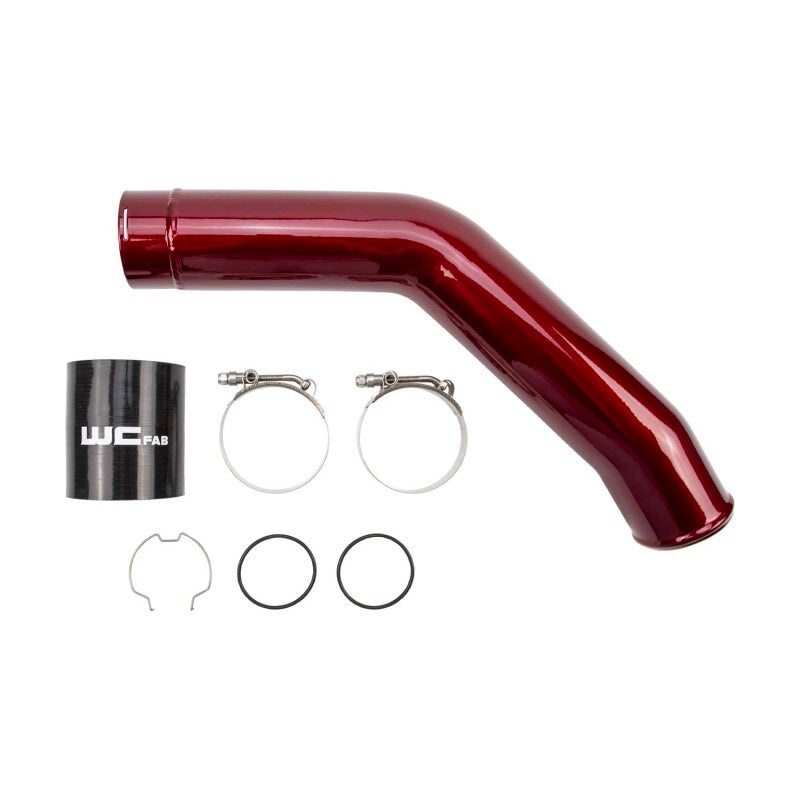 Wehrli 15-24 Ford 6.7L Power Stroke 3in Hot Side Intercooler Pipe – Candy Red
