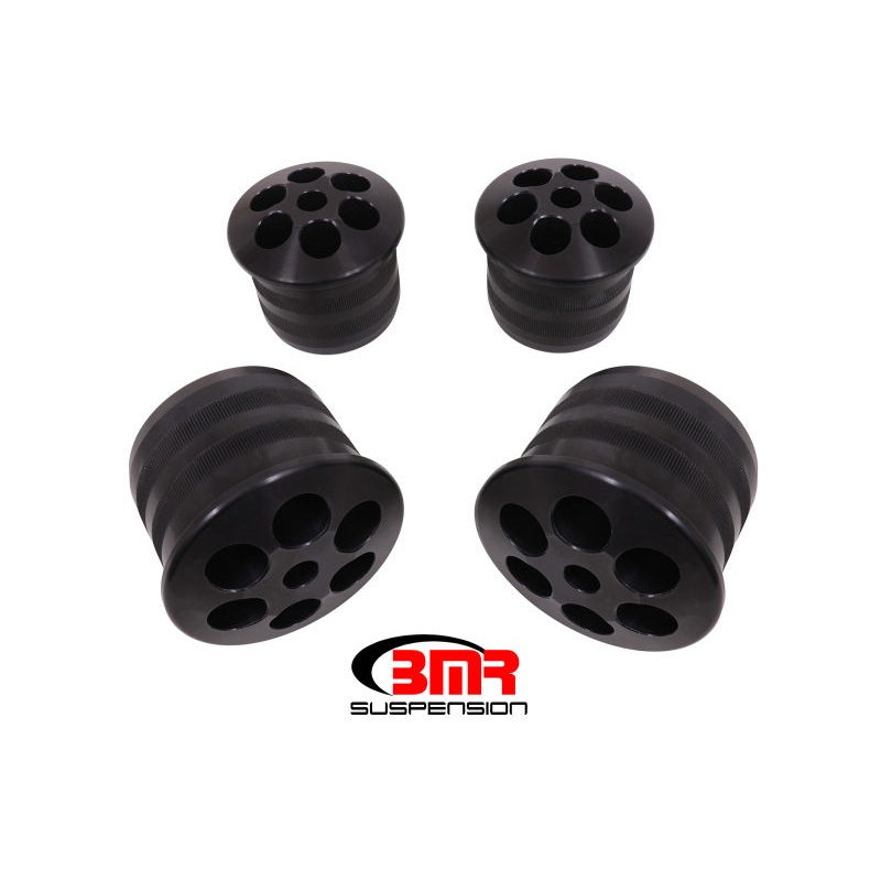 BMR 08-18 Dodge Challenger Aluminum Rear Cradle Bushings Kit – Black Anodized