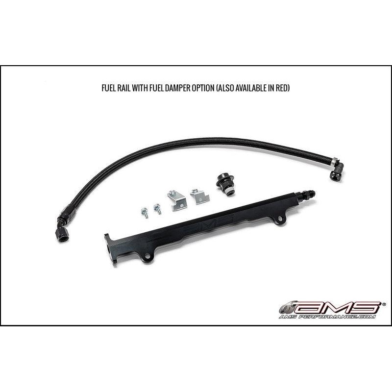 AMS Performance 08-15 Mitsubishi EVO X CNC Machined Aluminum Fuel Rail w/Pulsation Dampener – Black