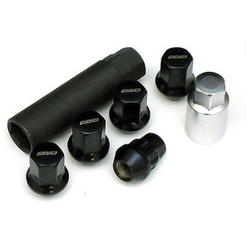 Rays M12x1.50 5 Hole 16pcs Nut 4pcs Lock Nut w/Adapter & Lock Nut Key – Chrome