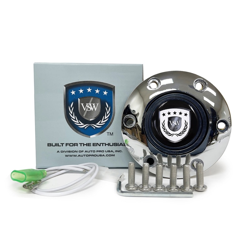 VSW S6 | White VSW Emblem | Chrome Horn Button | STEVSWWTE-CHR