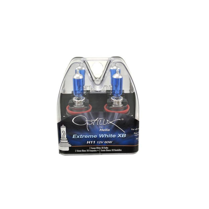 Hella Optilux XB Extreme Type H11 12V 80W Blue Bulbs – Pair