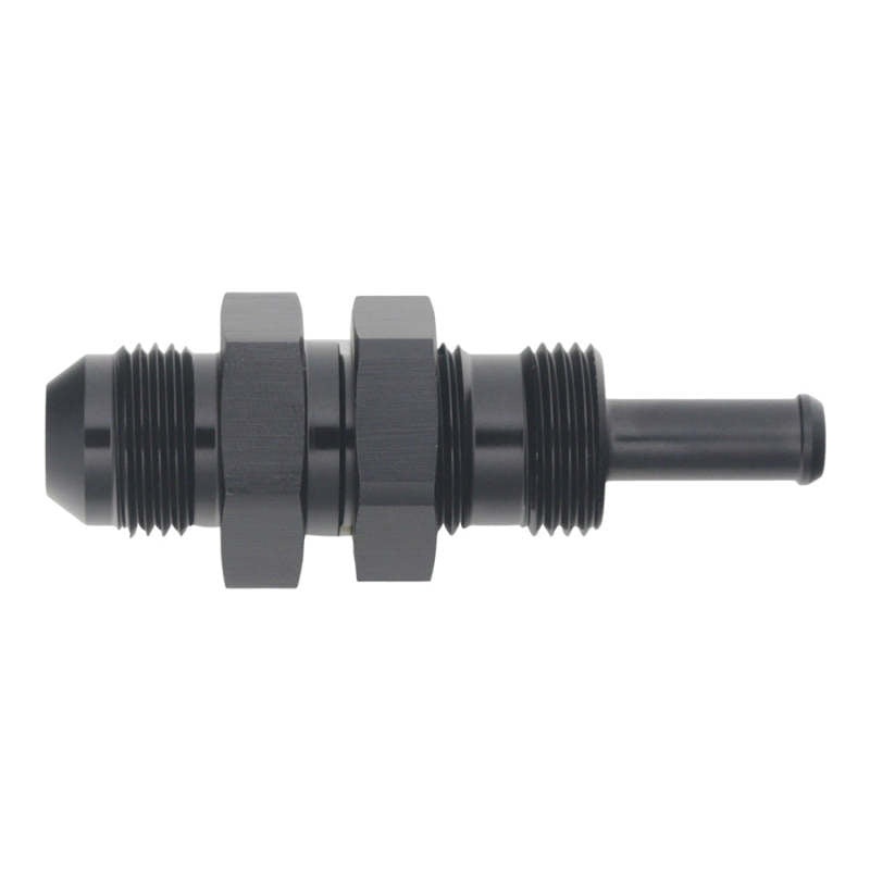 DeatschWerks 8AN Male Flare to Straight 5/16in Single Hose Barb – Anodized Matte Black