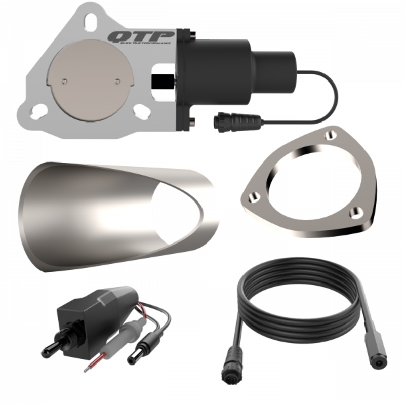 Quick Time Performance 3″ QTP Electric Exhaust Cutout DIY Combo Kit