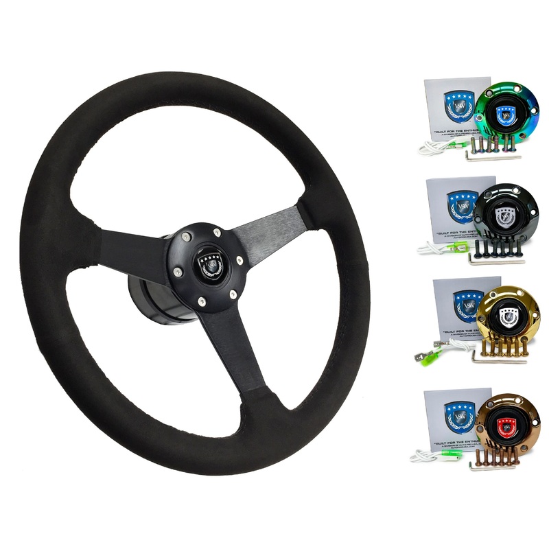 1983-90 BMW 318i Steering Wheel Kit | Black Ultralux Suede | ST3582BLK