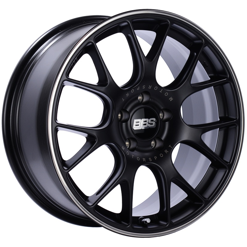 BBS CH-R 18×8 5×120 ET40 Satin Black Polished Rim Protector Wheel -82mm PFS/Clip Required