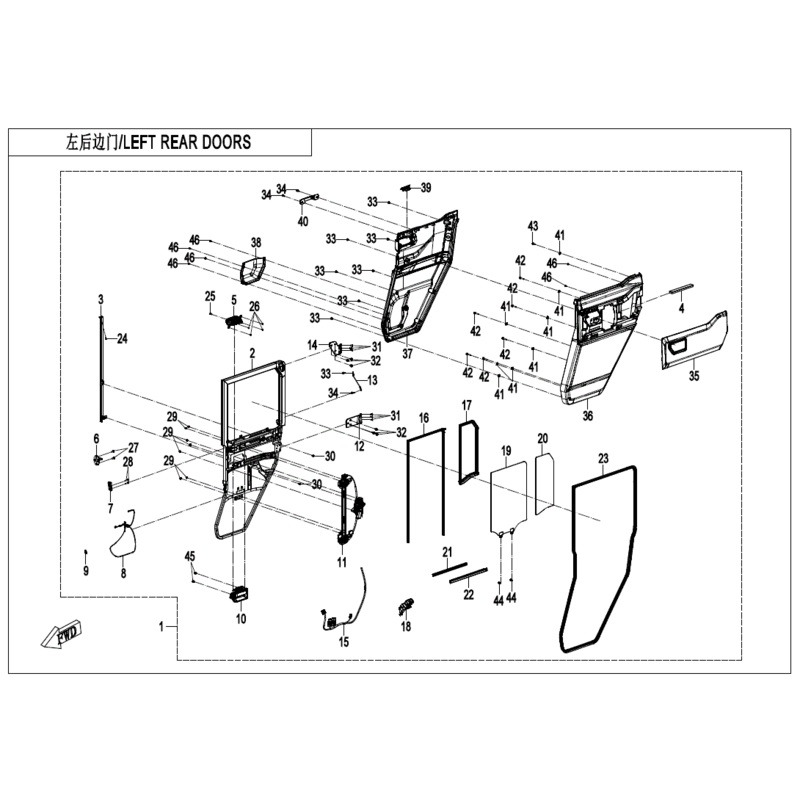 Rear LH Door Inner Panel by CF Moto