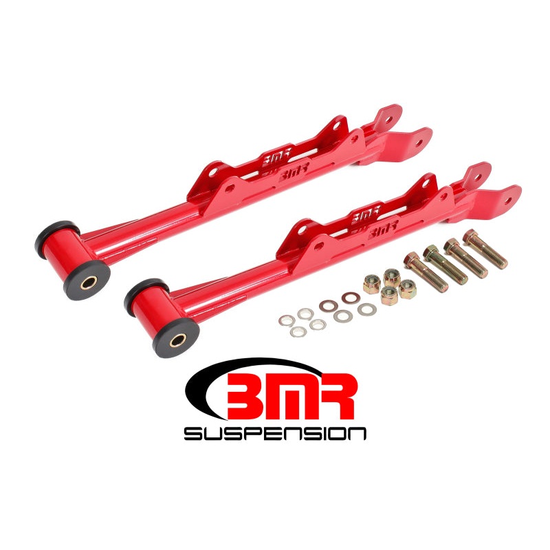 BMR 10-15 5th Gen Camaro Chrome Moly Non-Adj. Rear Lower Control Arms (Delrin) – Red