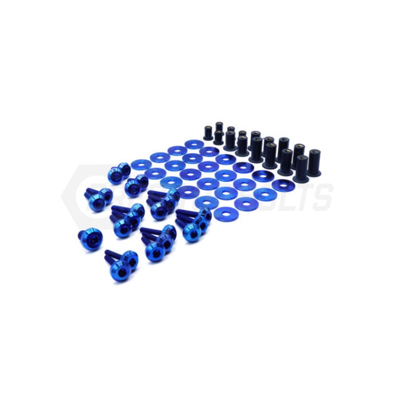 Dress Up Bolts 16-21 Civic Si Stage 1 Titanium Hardware Engine Bay Kit | Blue | HON-056-Ti-BLU