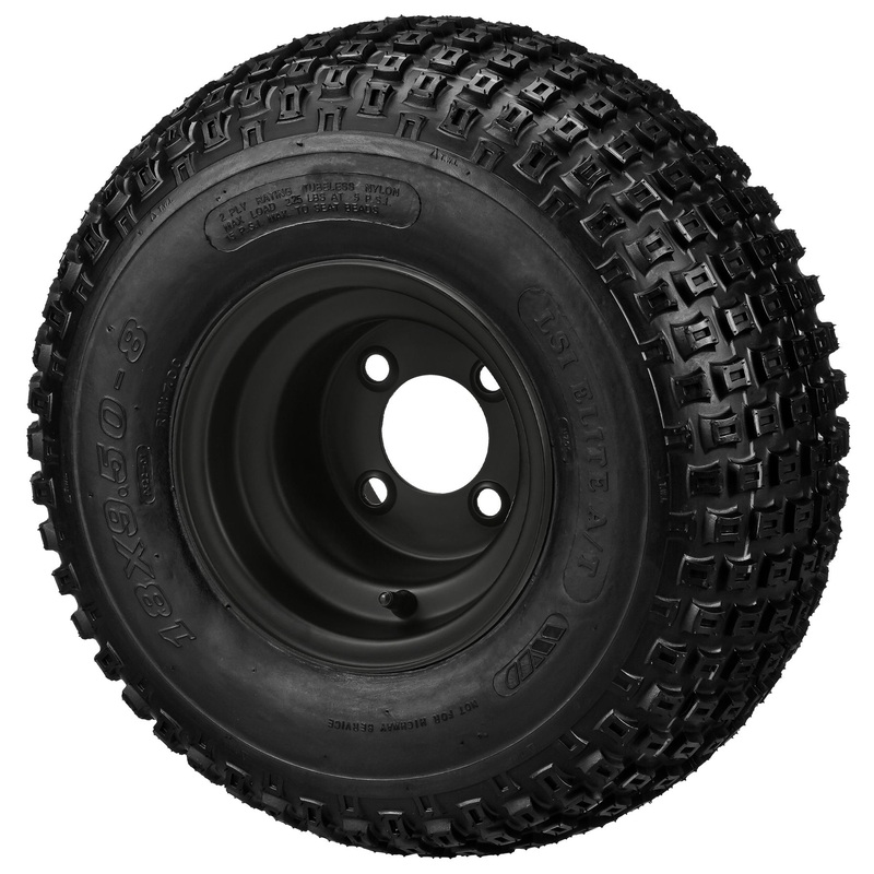 LSI 8″ Flat Black Steel Wheel and Tire Combo