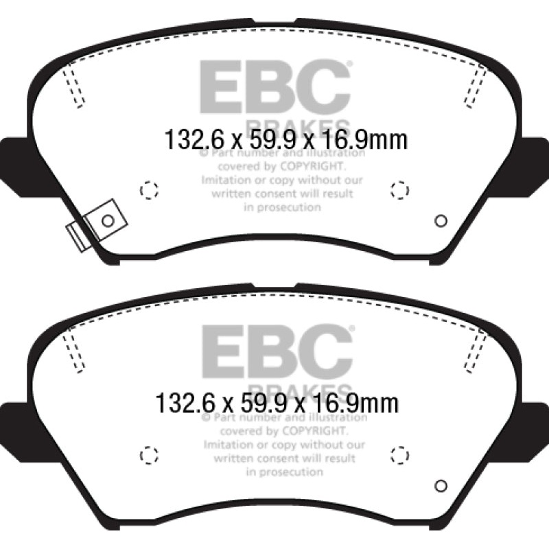 EBC 2017 Hyundai Elantra GT 2.0L Yellowstuff Front Brake Pads