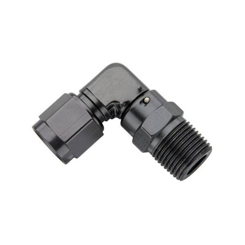 Fragola -8AN Female Swivel To 1/4 NPT – 90 Degree – Black