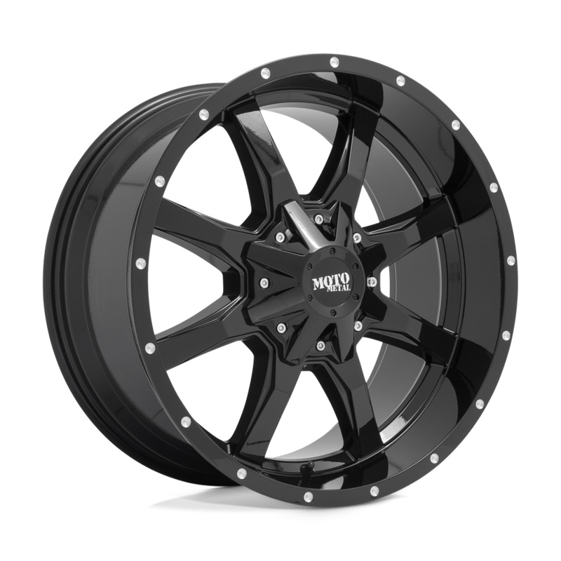 Moto Metal Wheels MO970 17″ 8×165.1 Gloss Black With Milled Lip
