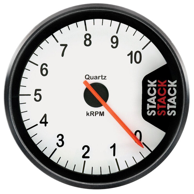 Autometer Stack Clubman Tachometer 80mm 0-10K RPM – White