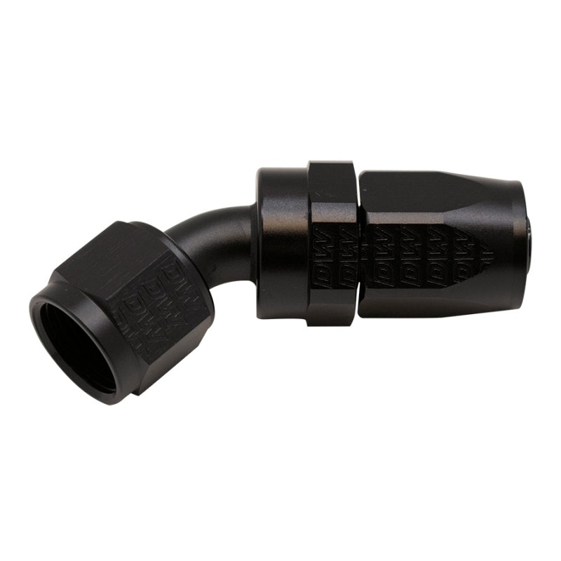 DeatschWerks 8AN Female Swivel 45-Degree Hose End CPE – Anodized Matte Black