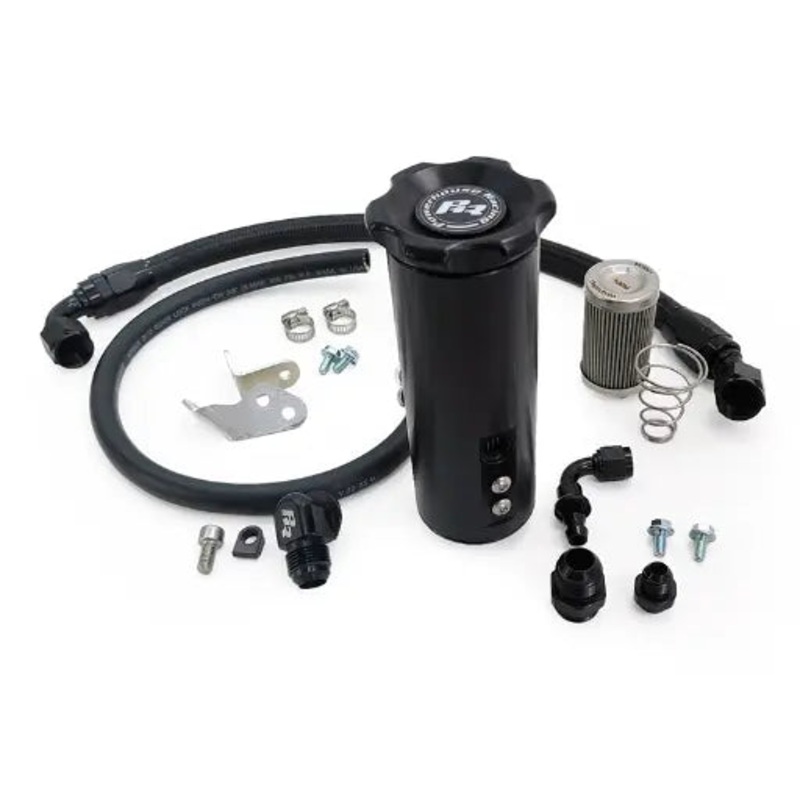 PHR Deluxe Power Steering Resevoir KitMachined finishVented CapBlack braided lines with black hose ends