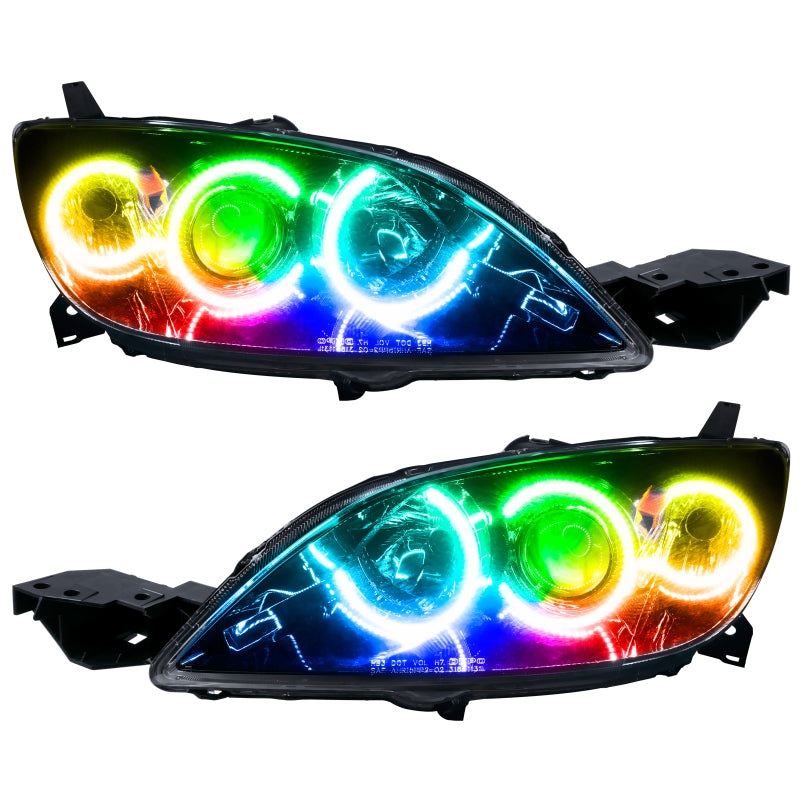 Oracle Pre-Assembled Halo Headlights Hatchback / Halogen Style SMD ColorSHIFT RF Controller Mazda 3 2004-2009 | orl7086-330