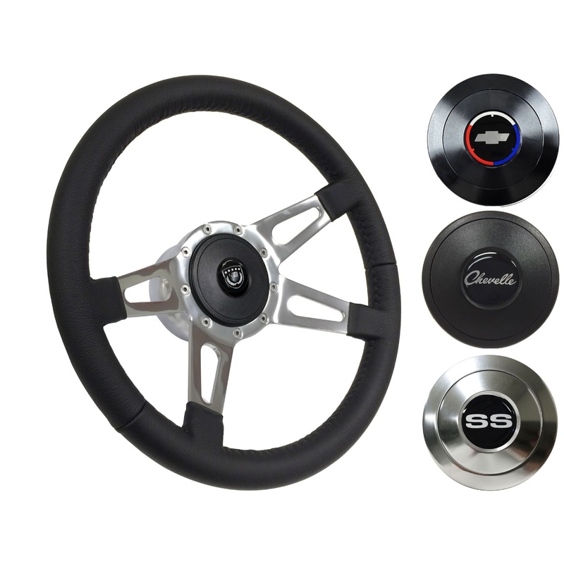 1967-68 Chevelle Steering Wheel Kit | Black Leather | ST3070