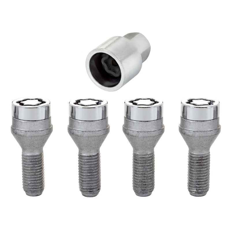 McGard Wheel Lock Bolt Set – 4pk. (Cone Seat) M12X1.5 / 17mm Hex / 25.5mm Shank Length – Chrome