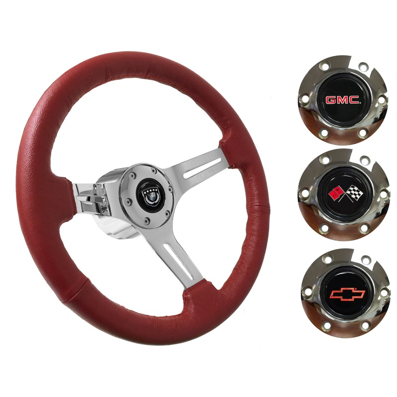 1960-73 Chevy Truck, GMC Steering Wheel Kit | Red Leather | ST3012RED