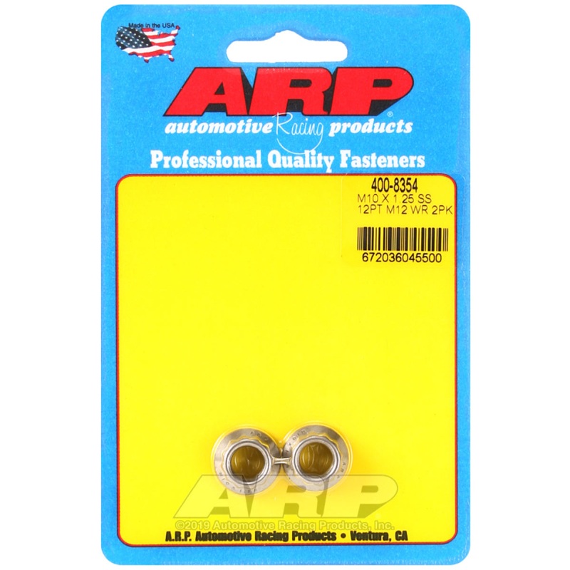 ARP M10 X 1.25 SS 12mm socket 12pt Nut Kit