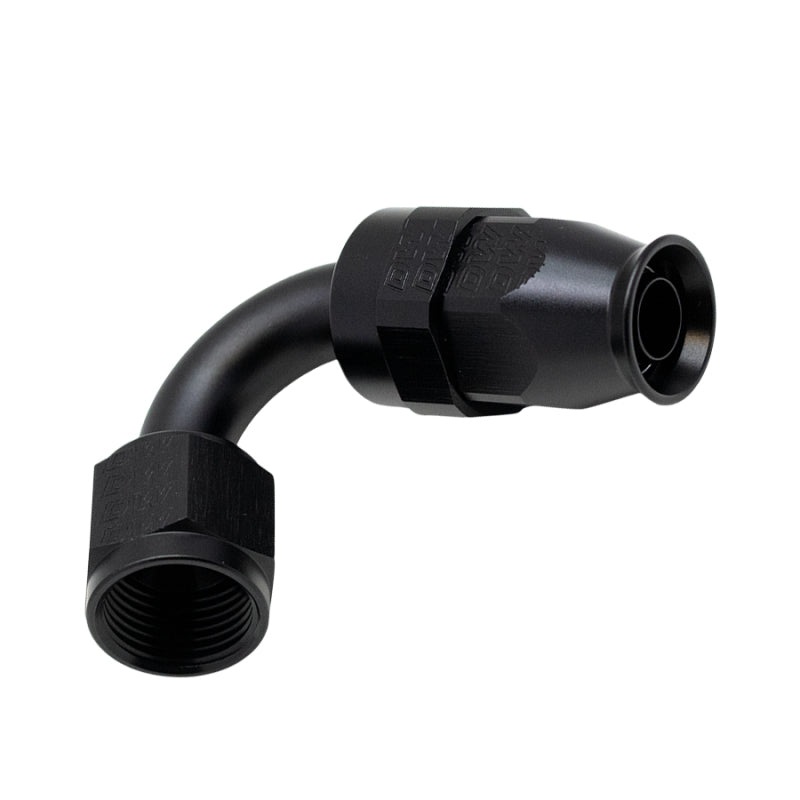 DeatschWerks 8 AN Female Flare Swivel 120-Degree Hose End PTFE – Anodized Matte Black