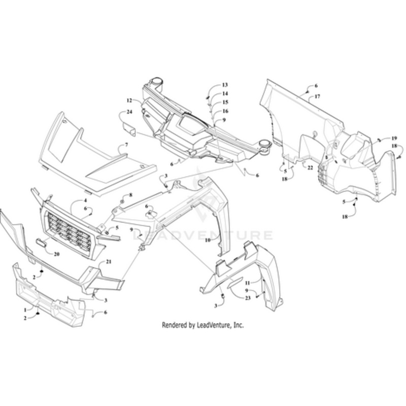 Front Fender – Left – Black by Arctic Cat
