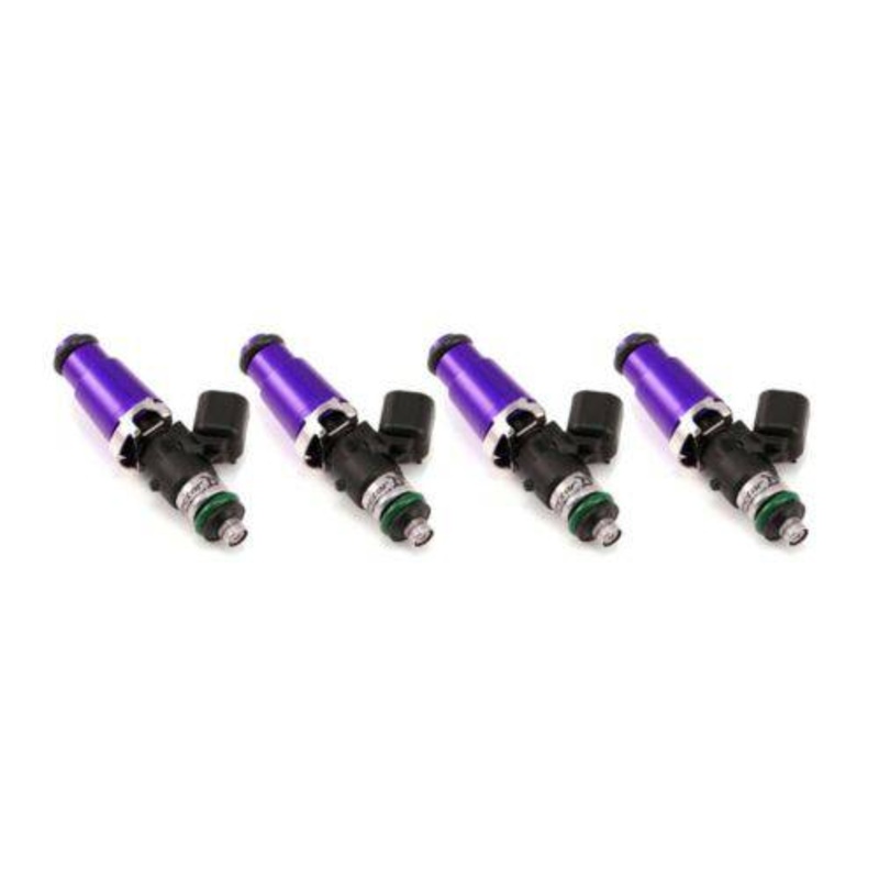 Injector Dynamics ID1700-XDS, for MR-2 Turbo 1990-1996 / 3S-GTE Top-feed applications. 14mm (purple) adapter top. Set of 4.