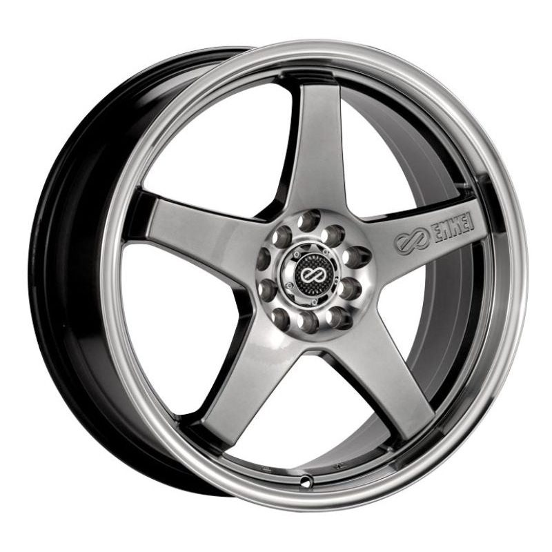 Enkei EV5 18×7.5 5×100/114.3 38mm Offset 72.6 Bolt Diameter Hyper Black w/ Machined Lip Wheel