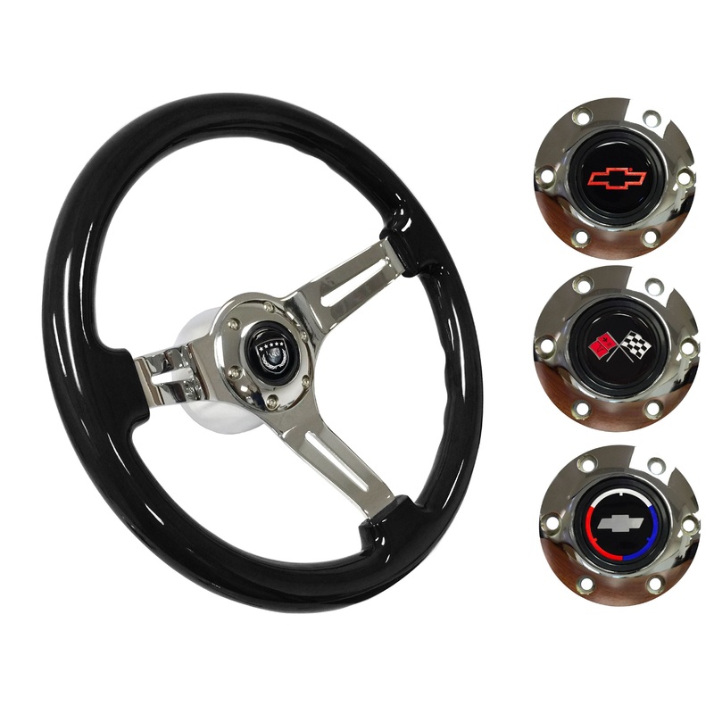 1967-68 El Camino Steering Wheel Kit | Black Ash Wood | ST3072