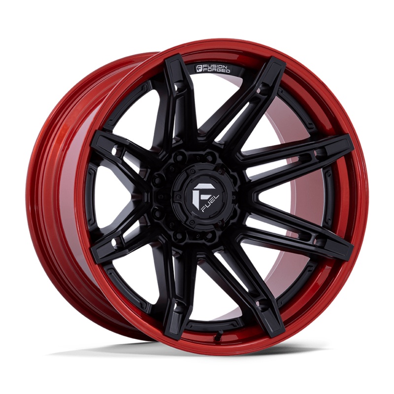 Fuel Wheels FC401 Brawl 24″ 6×139.7 Matte Black With Candy Red Lip