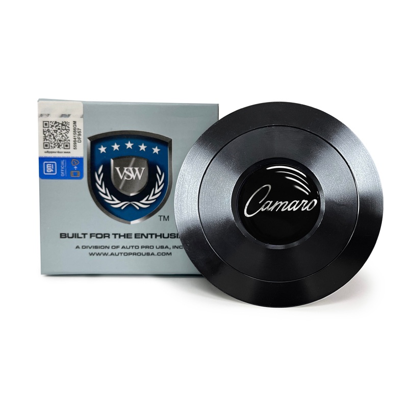 VSW S9 | Camaro Emblem, 1968-69 | Black Billet Horn Button | STE1027-21B