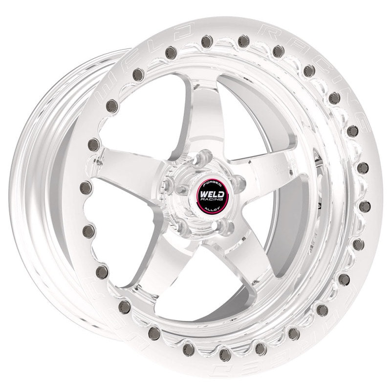 Weld S71 17×10.5 / 5×4.5 BP / 7.9in. BS Polished Wheel (Low Pad) – Polished Single Beadlock MT